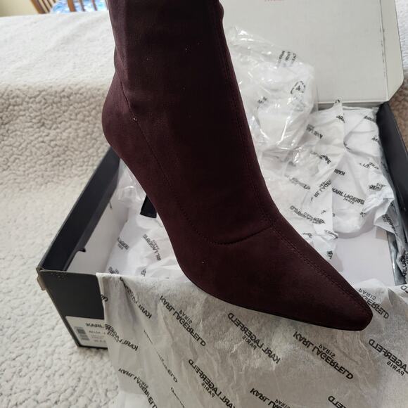 NIB Karl Lagerfeld Paris Kelsa Pointed Toe Heeled Bootie Ankle Boot WMNS  SZ 8.5 - Picture 2 of 6